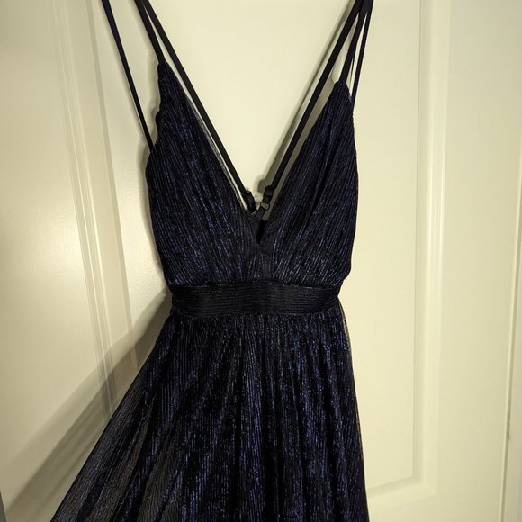 Metallic Blue Gown - Picture 5 of 6